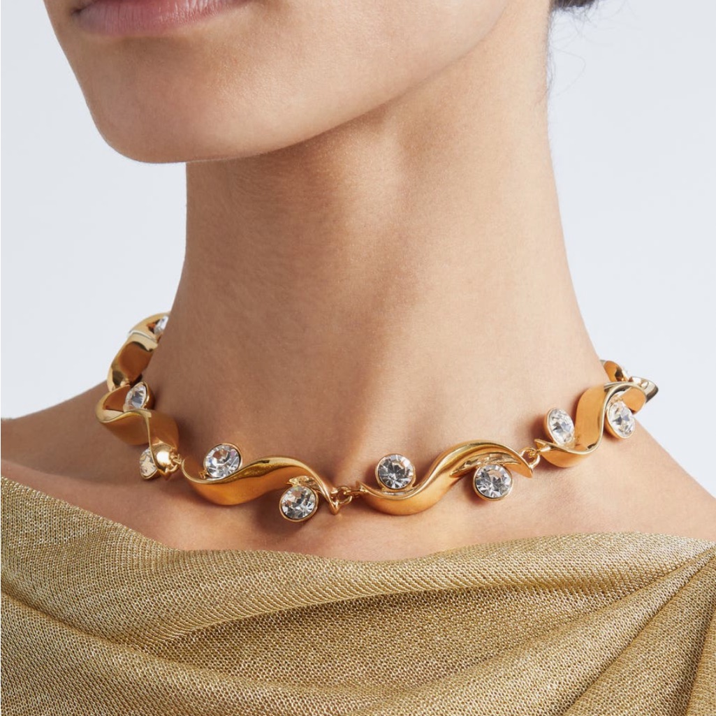 Oscar De La Renta Crystal Wave Necklace